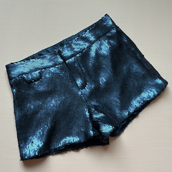 Sequinned Shorts in matte navy - Picture 3 of 12